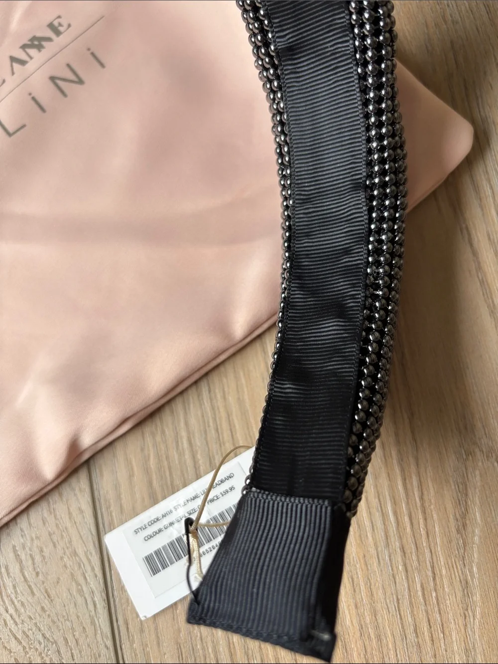 NWT Natalie Anne x Billini Lily Gunmetal Headband Edgy Glam Night Luxe